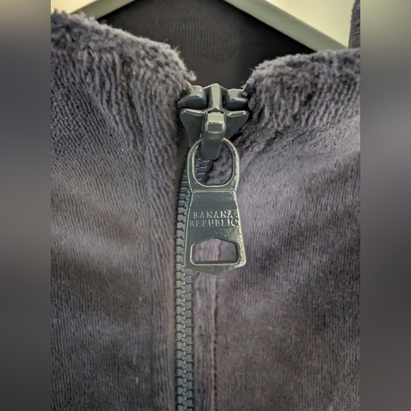 Banana Republic Men's Navy Velour Track Jacket - Size Small - Picture 3 of 10